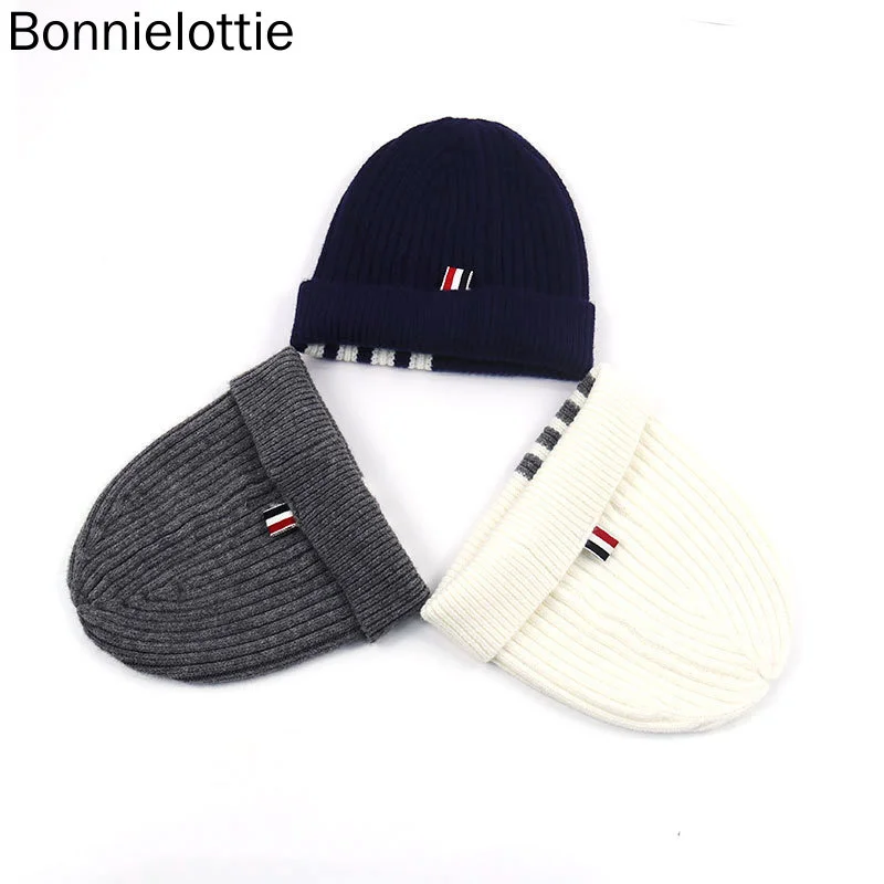

Men Women Wool Winter Warm Knitted Striped Couple Hat
