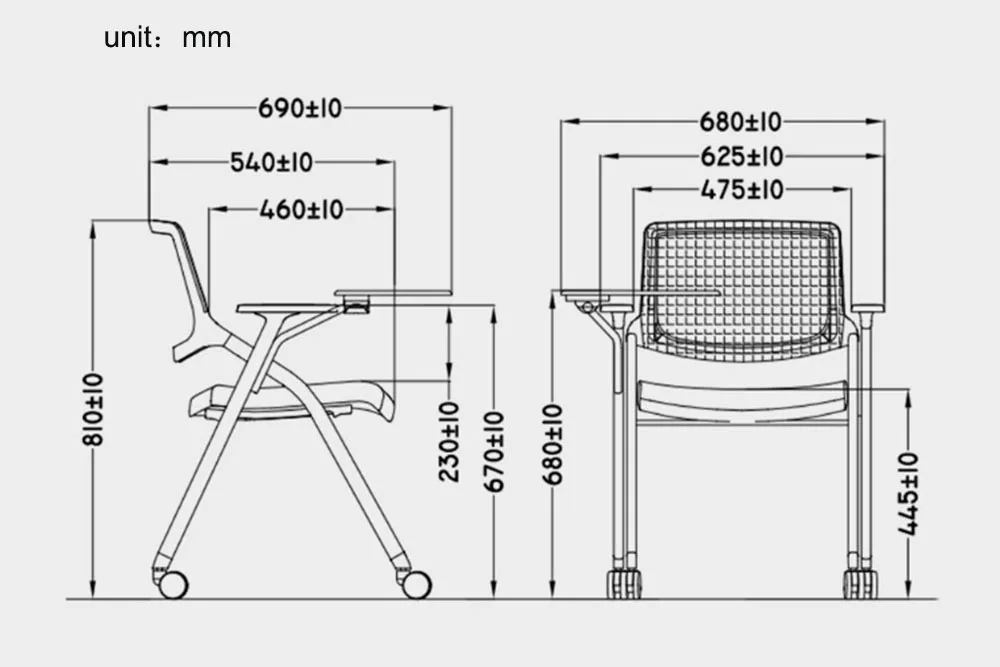 Description Picture 2 of itemFold Office Chair Rotate Backrest Stool Simple And Modern Furniture With Wordpad Pulley Portable