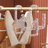 2Pcs Multifunction Balcony Shoes Drying Rack Holder Ties Socks Hat Cap Bra Drying Shoes Hanger Hanging Shelf Organizer 2