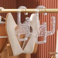 2Pcs Multifunction Balcony Shoes Drying Rack Holder Ties Socks Hat Cap Bra Drying Shoes Hanger Hanging Shelf Organizer 2