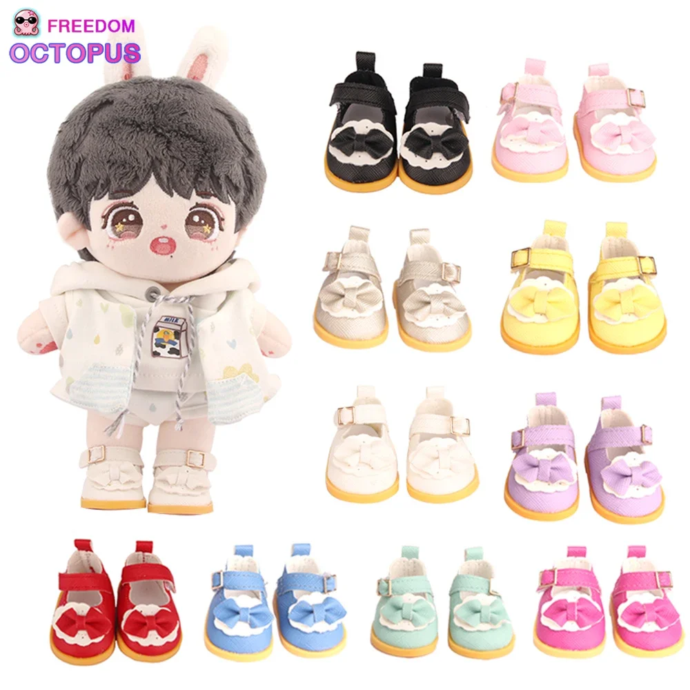 Cute 5cm PU Leather Bow Doil Shoes Boots For 14 Inch American& EXO Doll 5cm Mini Shoes Accessories For 32-33 Russia DIY 1/6 Doll