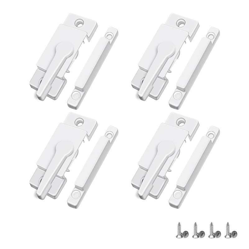 4 Pack Window Sash Locks, Window Latches Replacement Sash Locks White