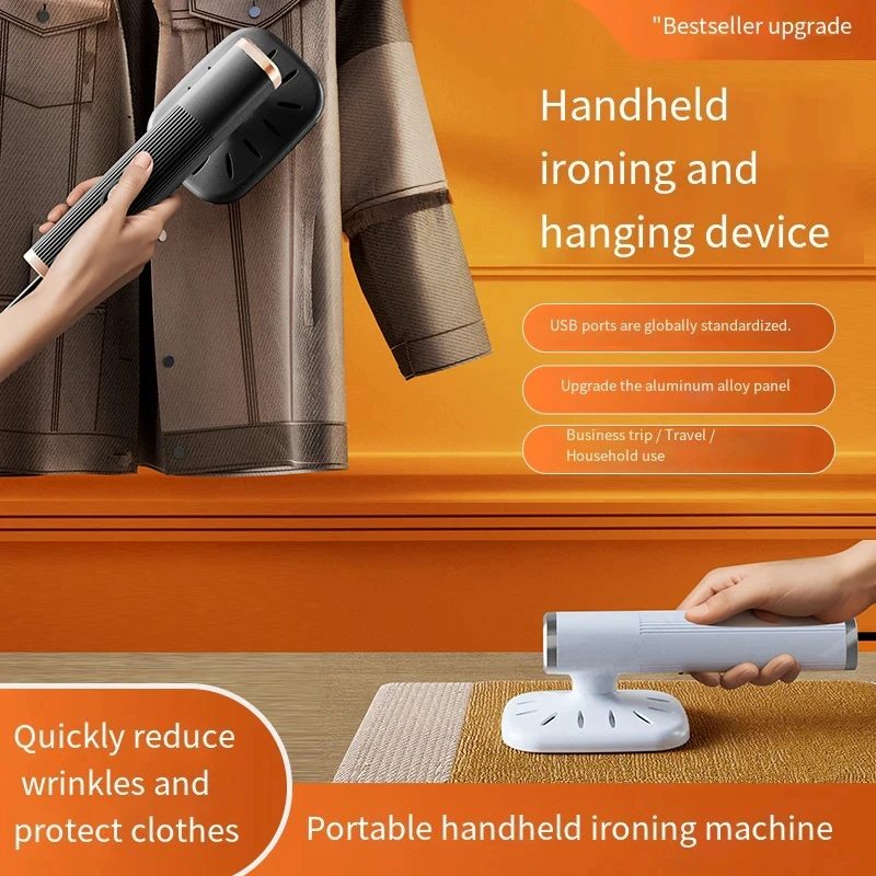 HOMFISH Handheld Iron Steamer 360° Ironing Small Garment Steamer USB Powered Electric Ironing Machine for Fabric Clothes Ironing