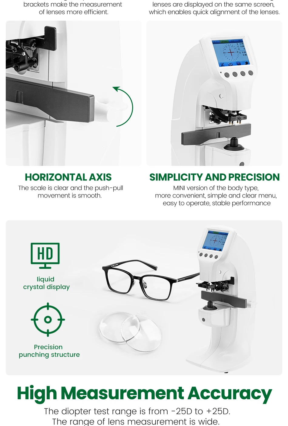Description Picture 5 of itemAist D-900 Focimeter 3.5'' True Color Monitor Lensmeter Digital Optics Instruments Auto Lensmeter with UV PD Optional Printing