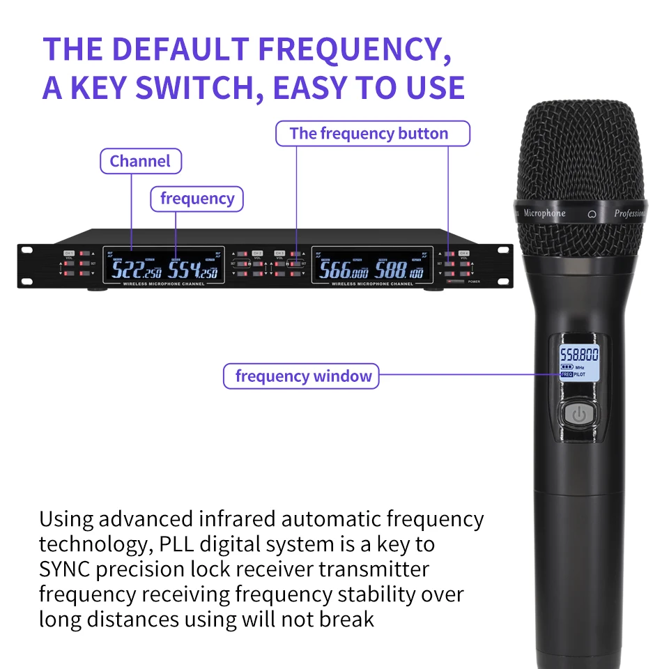 Professional UHF wireless microphone system handheld lavalier microphone home karaoke party stage wireless