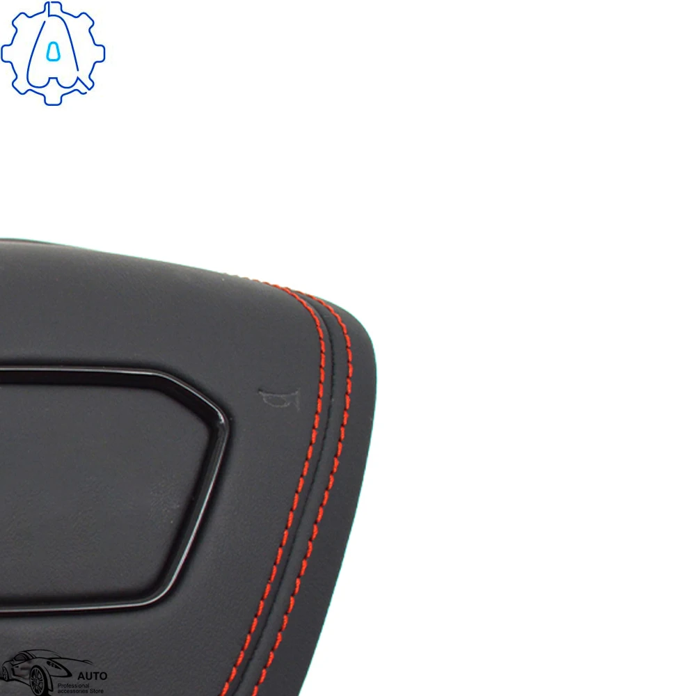 

Full leather suede baked paint black logo decorative cover For Audi Q5 FY A6 C8 steering wheel decorative cover