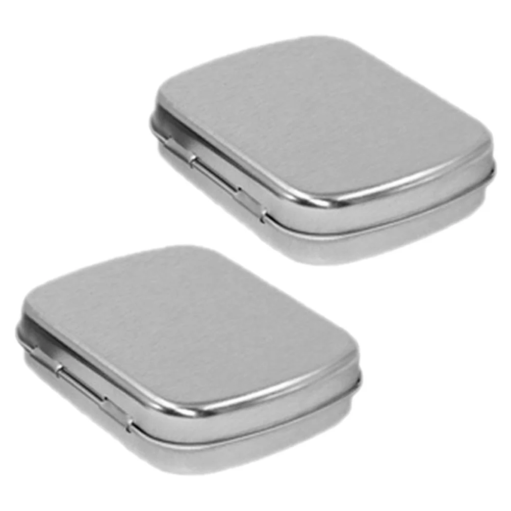 

2 Sets Pallet Tray Storage Containers Nail Polish Holder Packing Box Case Iron Empty Tin Palette