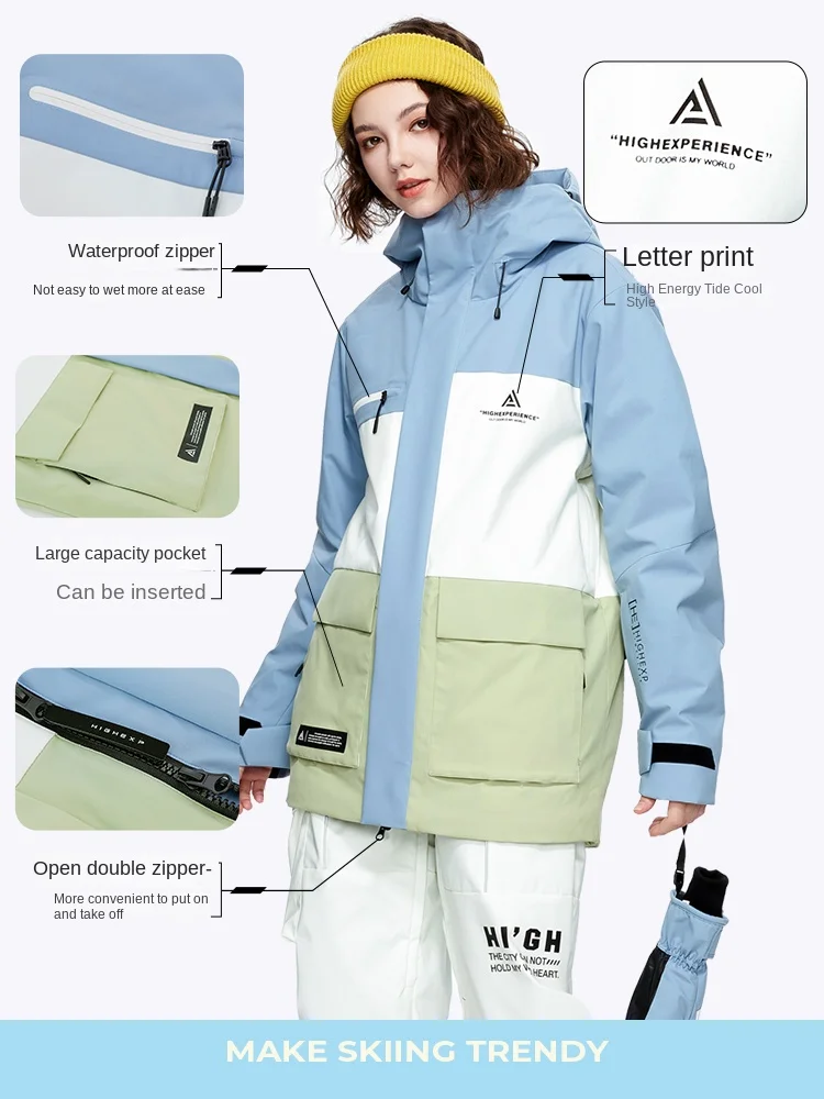 Ski Suit Women's Waterproof Windproof Winter Professional Snowboard Loose Men's Jacket