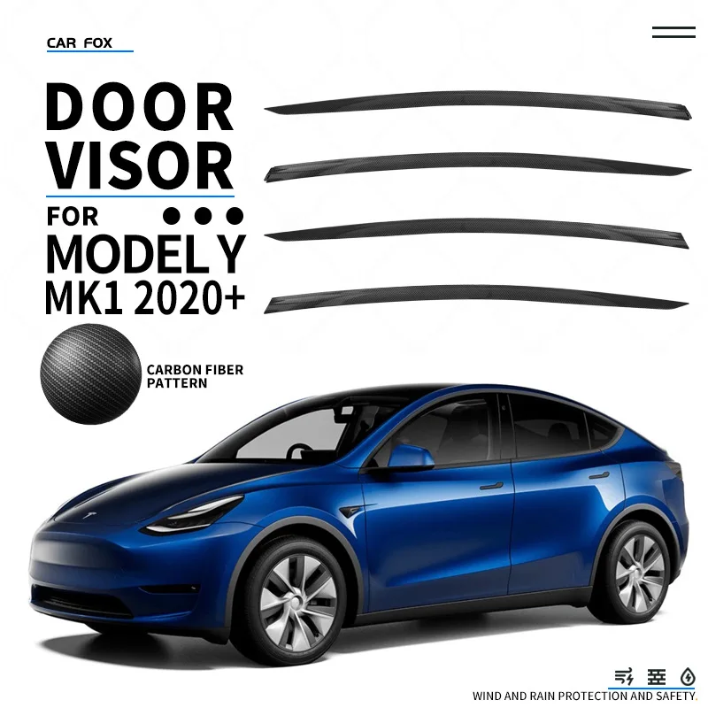 Für Tesla Modell 3 y Fenster Regenschutz Deflektoren Modell3 außen  modifiziertes Zubehör Auto Wetterschutz für modely - AliExpress
