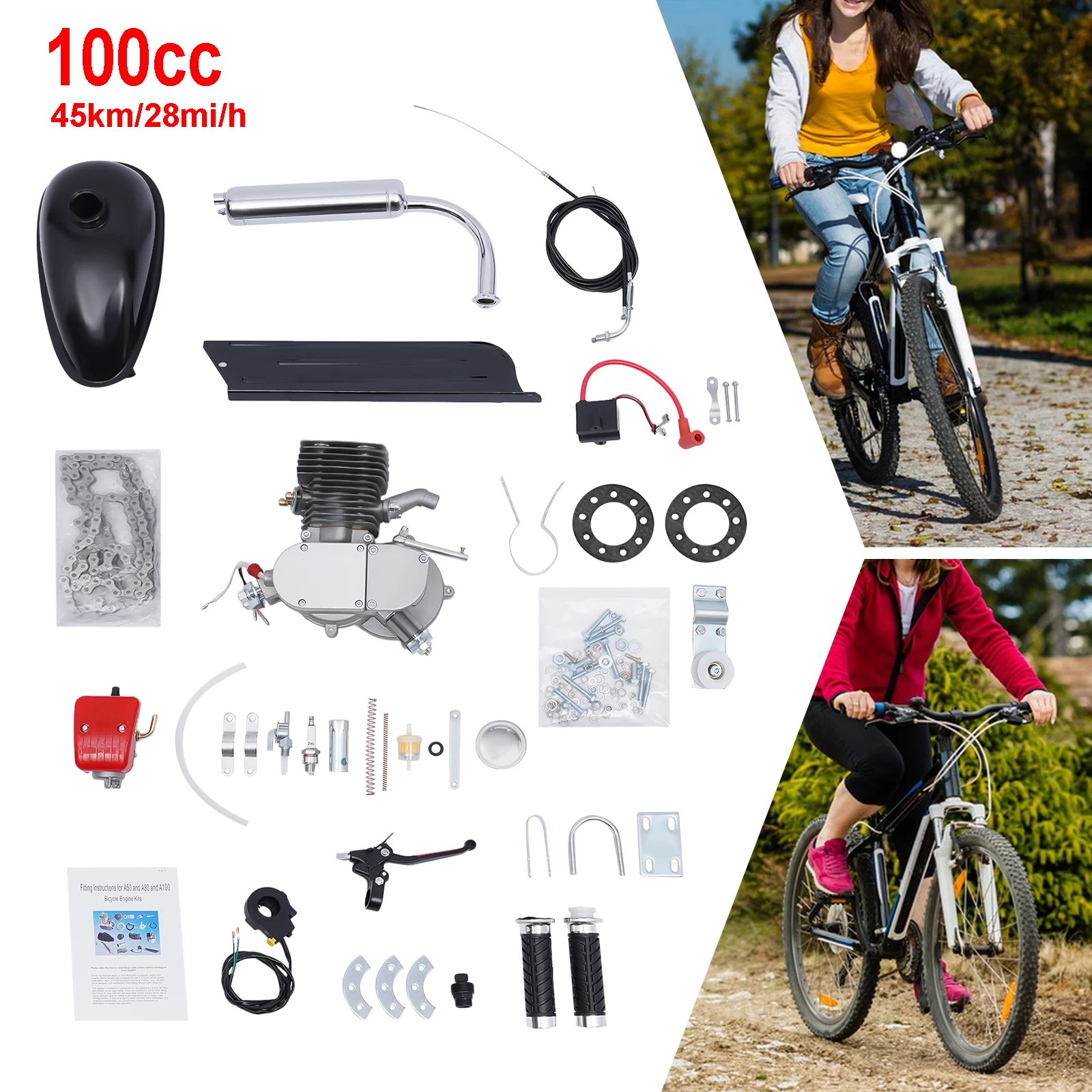 Kit Bici Electrica Kit De Motor De 80 Cc, Bicicleta Motorizada De