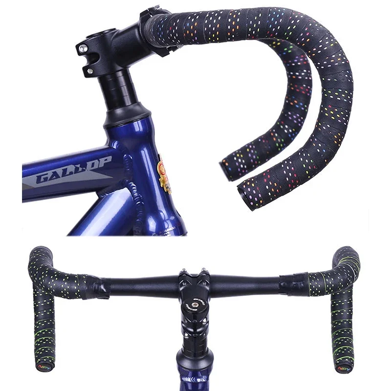 Breathable PU+EVA Gravel Handlebar Tape Shock Absorbing Bicycle Racing Shock Str