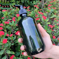 20/50 ชิ้น 300ml 500ml Amber พลาสติกขวดปั๊มสีเขียวที่ว่างเปล่า Dispenser พลาสติกขวดรีฟิลขวดแชมพูคอนเทนเนอร์เดินทาง 5