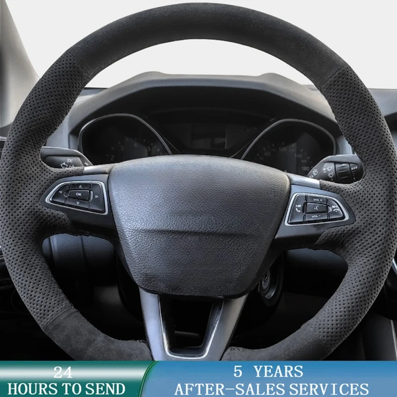 Coprivolante Per Auto Treccia Scamosciata Antiscivolo Personalizzata Per Ford Focus (Rs | St | St-Line) Kuga (St-Line) Ecosport (St-Line)