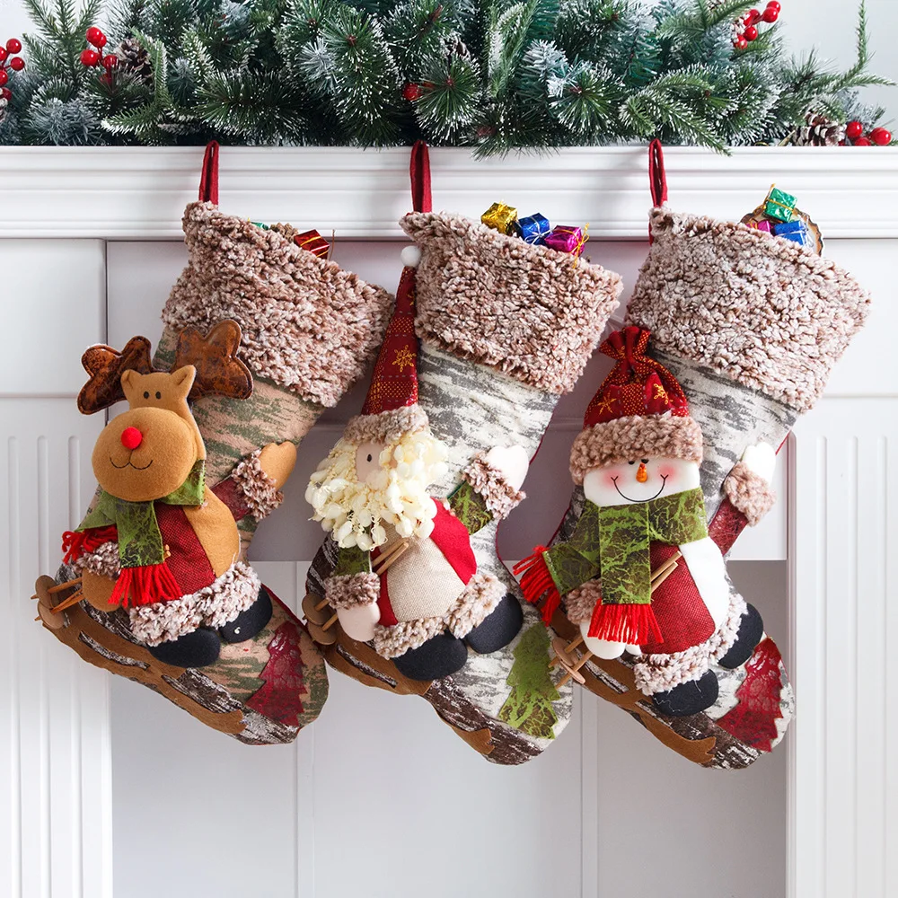 

Christmas Decoration Stockings Large Sleigh Old Man Snowman Deer Christmas Decorations 2024 Children Gifts Gift Bag Goodie Bags