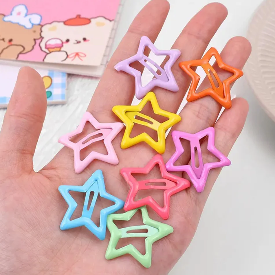 10/20Pcs Girls Headwear Hair Accessories Y2K Women Colorful Star BB Hair Clips Side Barrettes Hair Grip Kids Cute Star Hairpins