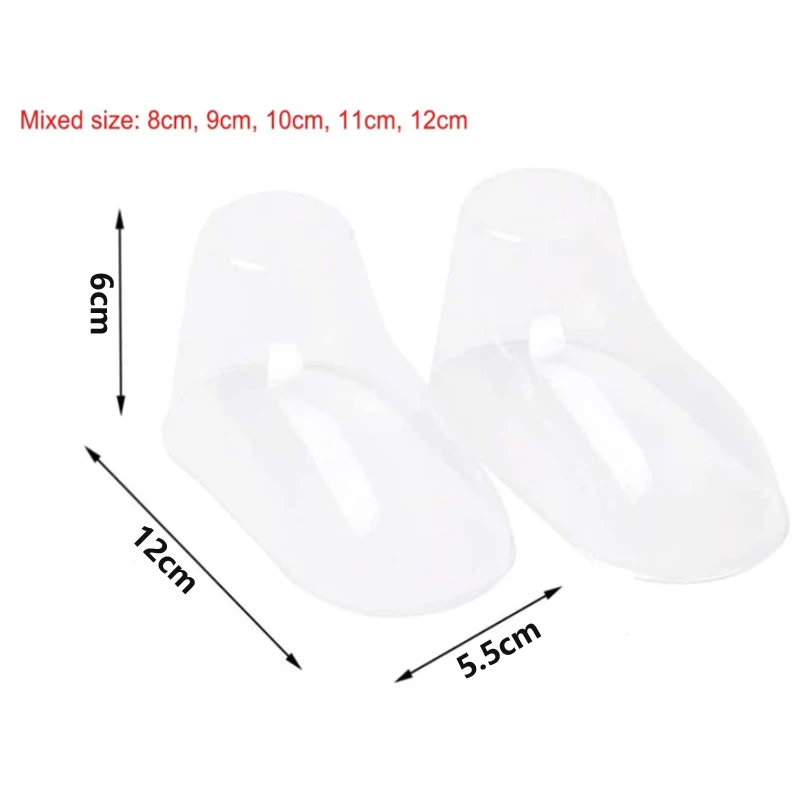 10/50pcs 8cm 9cm 10cm 12cm Plastic Transparent Gift Shoe Model Display Booties Mould plastic shoe model