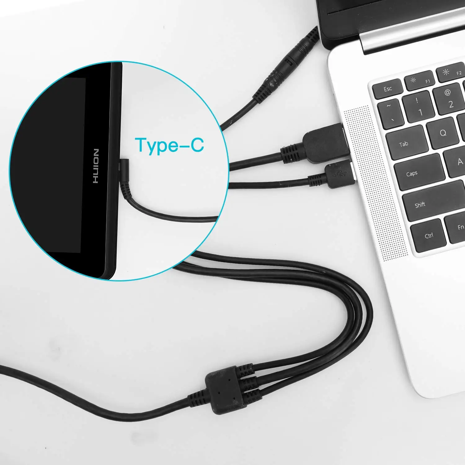 Huion 3-in-1 Cable CB01--Compatible with Kamvas Pro 12, Kamvas Pro 13, 16