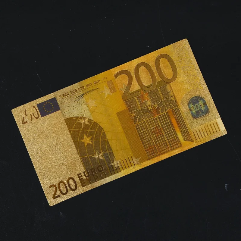 Euro banknote ornament 7Single Pack Euro Banknotes Gold Foil Paper Currency Craft Collection Series Euro Collectible Commemorative Ornament