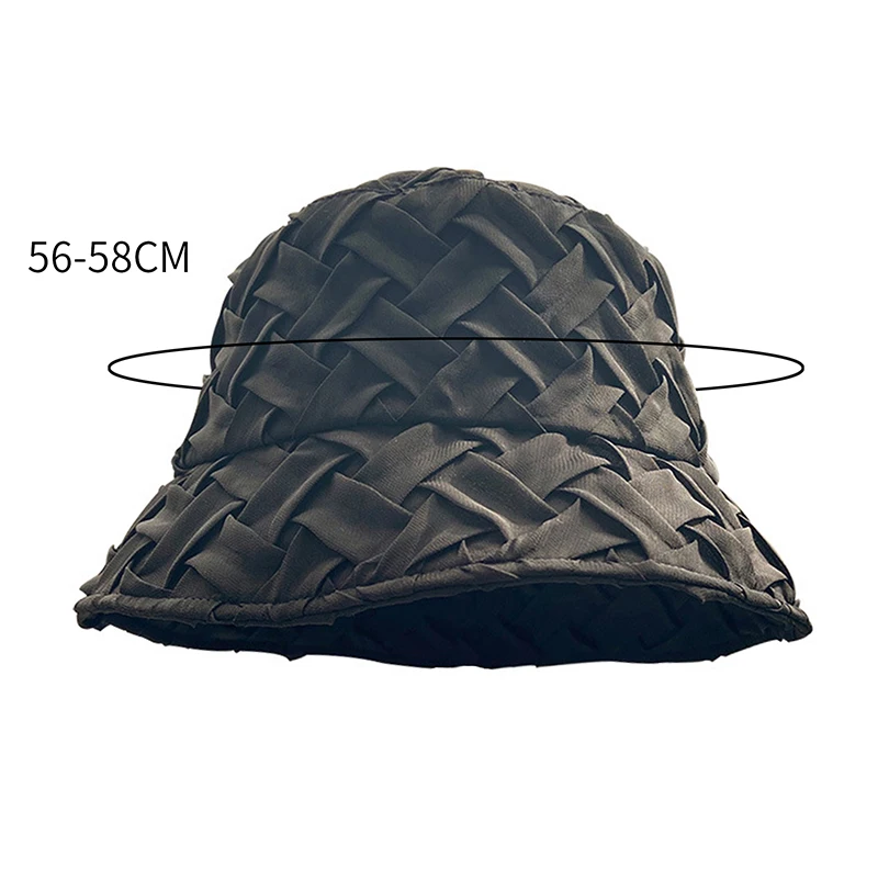 Wide Brim Bucket Hat Women Outdoor Summer Brim Sun Hats Spring Summer Plaid Chiffon Comfortable Breathable Hats female bucket hat