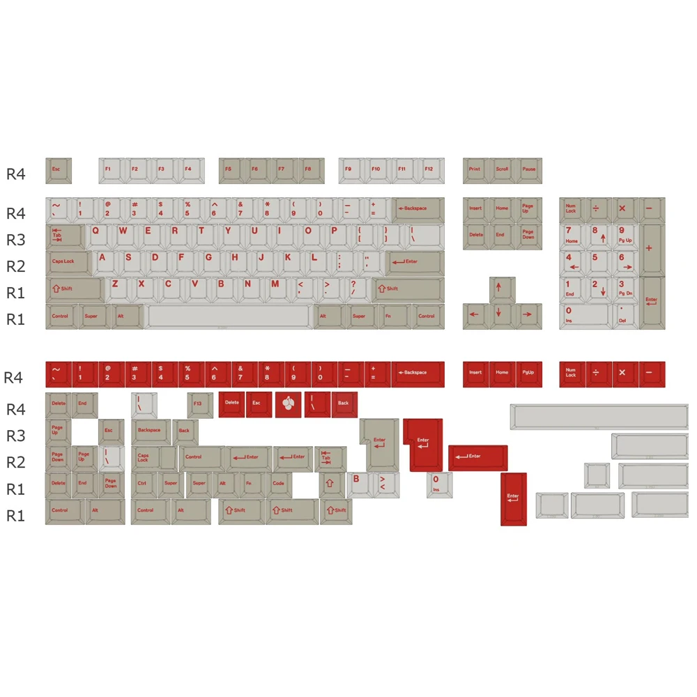 GMK Red Alert Keycaps, Perfil cereja, PBT,