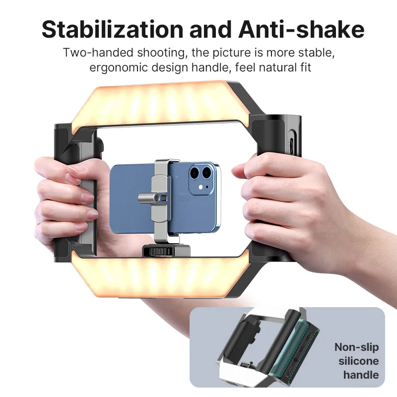 Ulanzi U-Rig Video LED Light Wireless Remote Smartphone Video Light 2 in 1 Ring Light Handheld Light with Bracket for DSLR