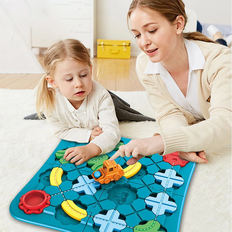 

Kids Road Maze Montessori Logical Road Builder Game Assembly Building Puzzle Learning Education Toys For Children