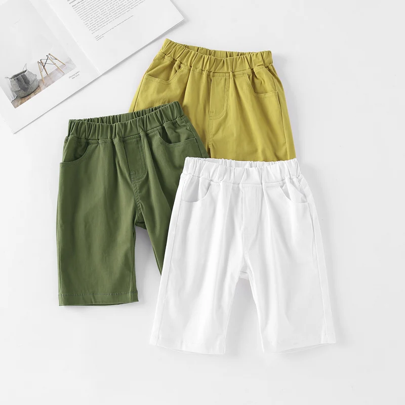 DE PEACH Summer Baby Girls Boys Casual Shorts Kids Cotton Knee Length Loose Pants For Boy Girl Children Clothes 2-12Years