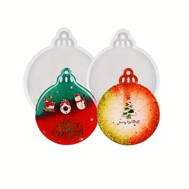 Weihnachtsbaum & Schneeflocken Runde Form für Epoxidharz DIY Schmuckherstellung Anhänger Basteln Weihnachtsparty Geschenkidee – Detail 1