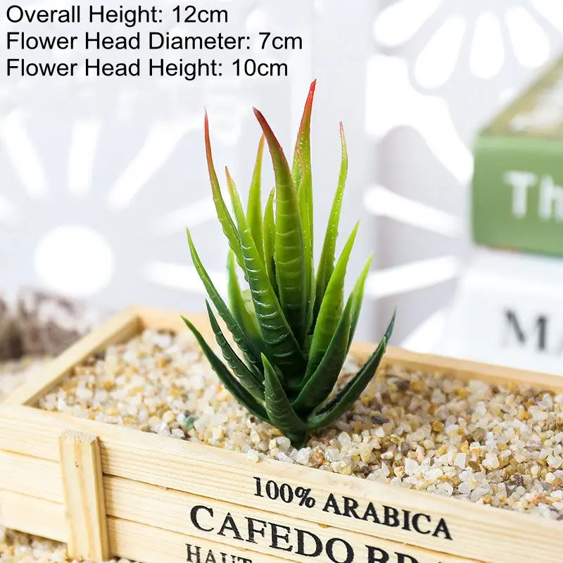 Vibrant Zebra Aloe Artificial Succulents - Home and Garden Decorative Faux Plants, 12cm