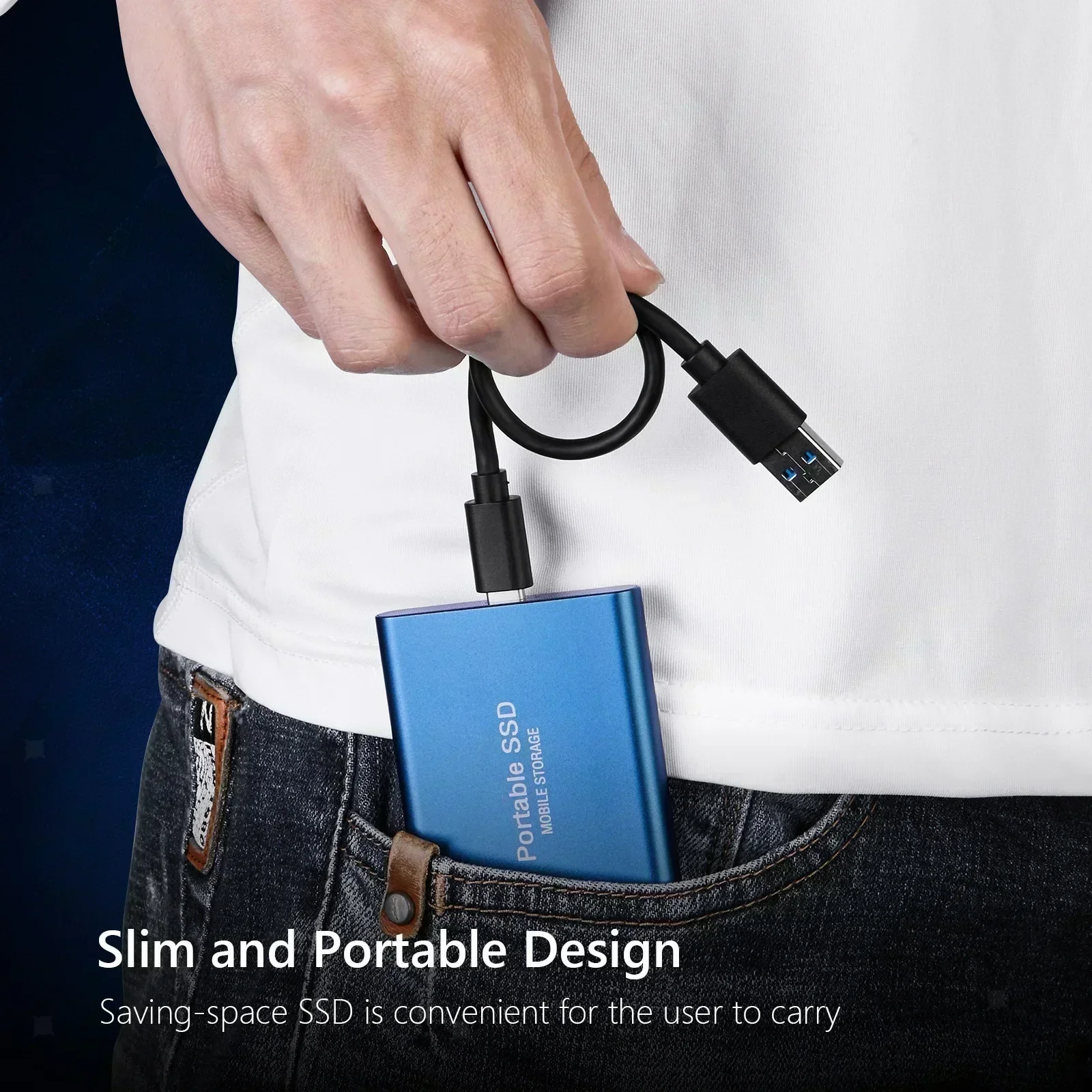 Solid State Drive Portable SSD 1TB High Speed External Hard Drive USB 3.1 TypeC Interface For Laptop/PC
