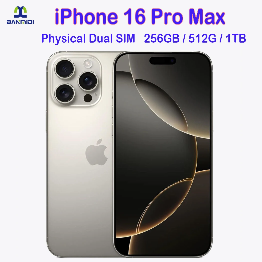 100 Original iPhone 16 Pro MAX Smartphone 6.3" Dua...