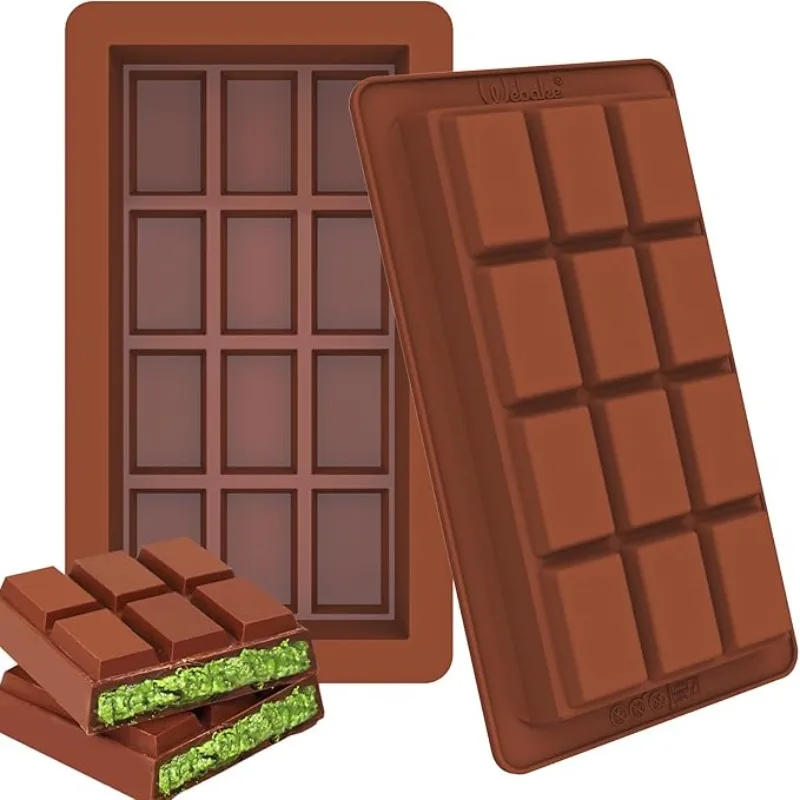Dubai Schokoriegel-Formen, Silikonriegel, zum Auseinanderbrechen, Wachsschmelzform, leicht zu lösen, rechteckig, langlebig, für Protein, handgefertigtes Geschenk – Detail 1