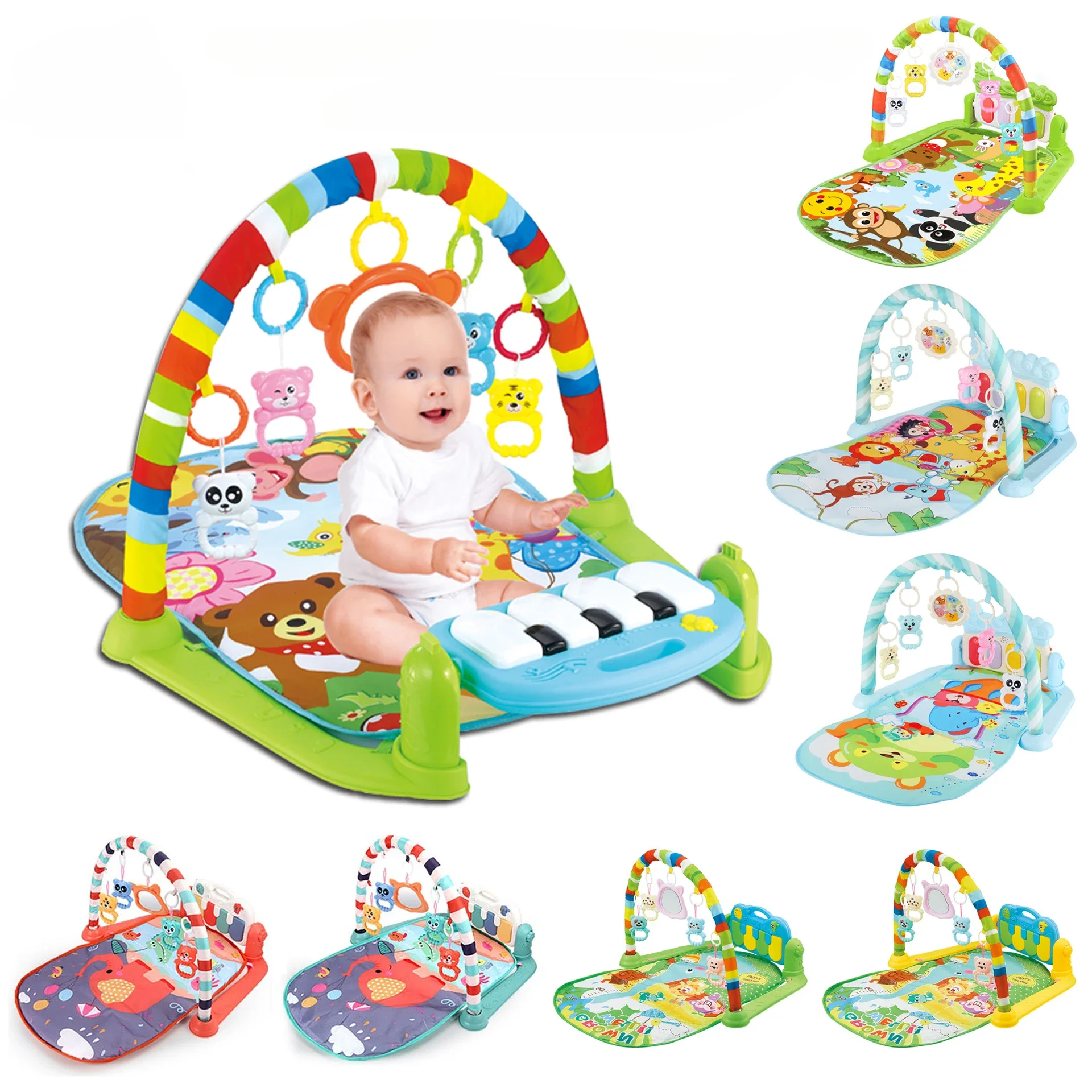Baby Gyms & Playmats baby play gym toys 5 In 1 Non-Slip With Colorful Toys And Music for 0-36 Months