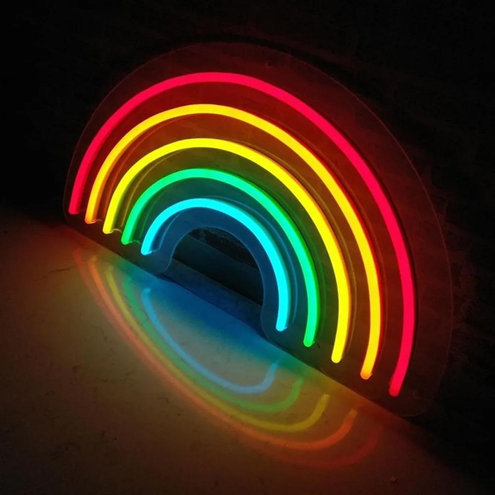 Bedroom Led Decor Led Neon Light Wall Art Sign Rainbow Hanging