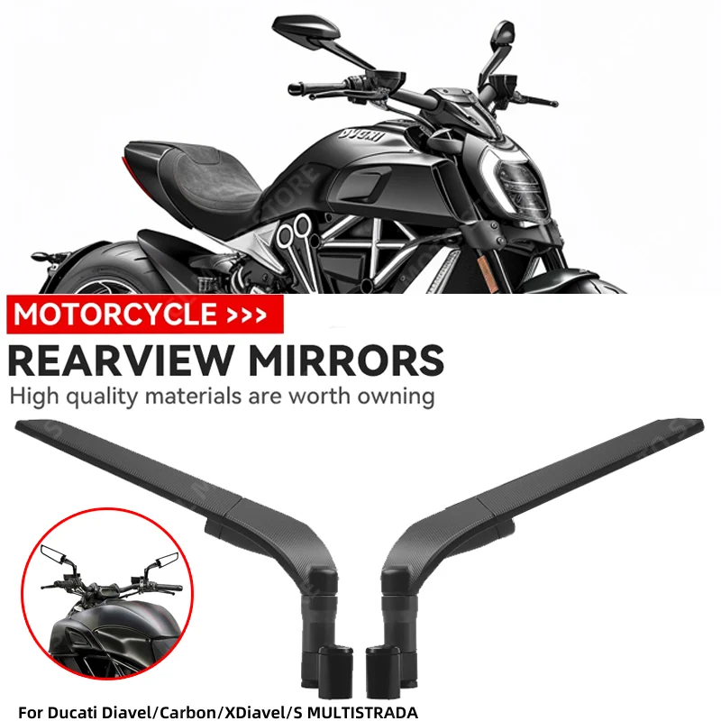 멀티스트라다 오토바이 윈드 윙 사이드 백미러, 조절식 회전 액세서리, Ducati Diavel/Carbon/XDiavel/S