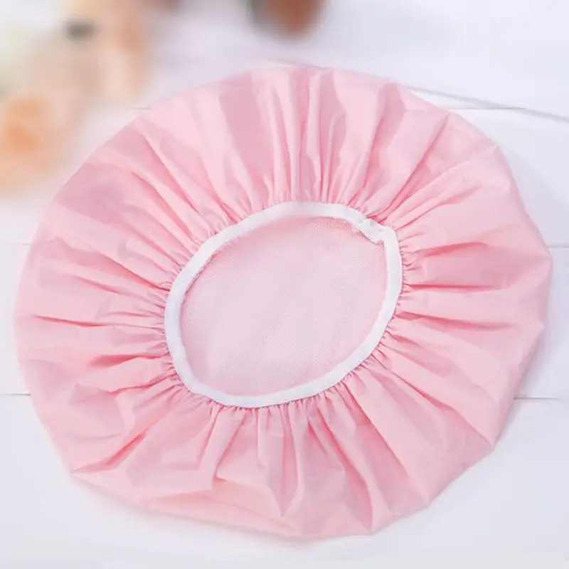 1pcs Women Lady Waterproof Shower Caps Hat Hair Cap Double Layer