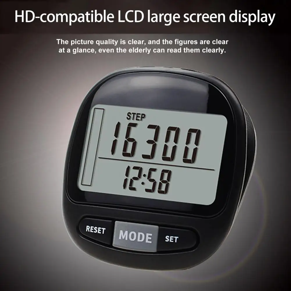 

Easy to Use 3D Sensor Pedometer Step Correction Multi-purpose Sensitive LCD Large Screen Pedometer