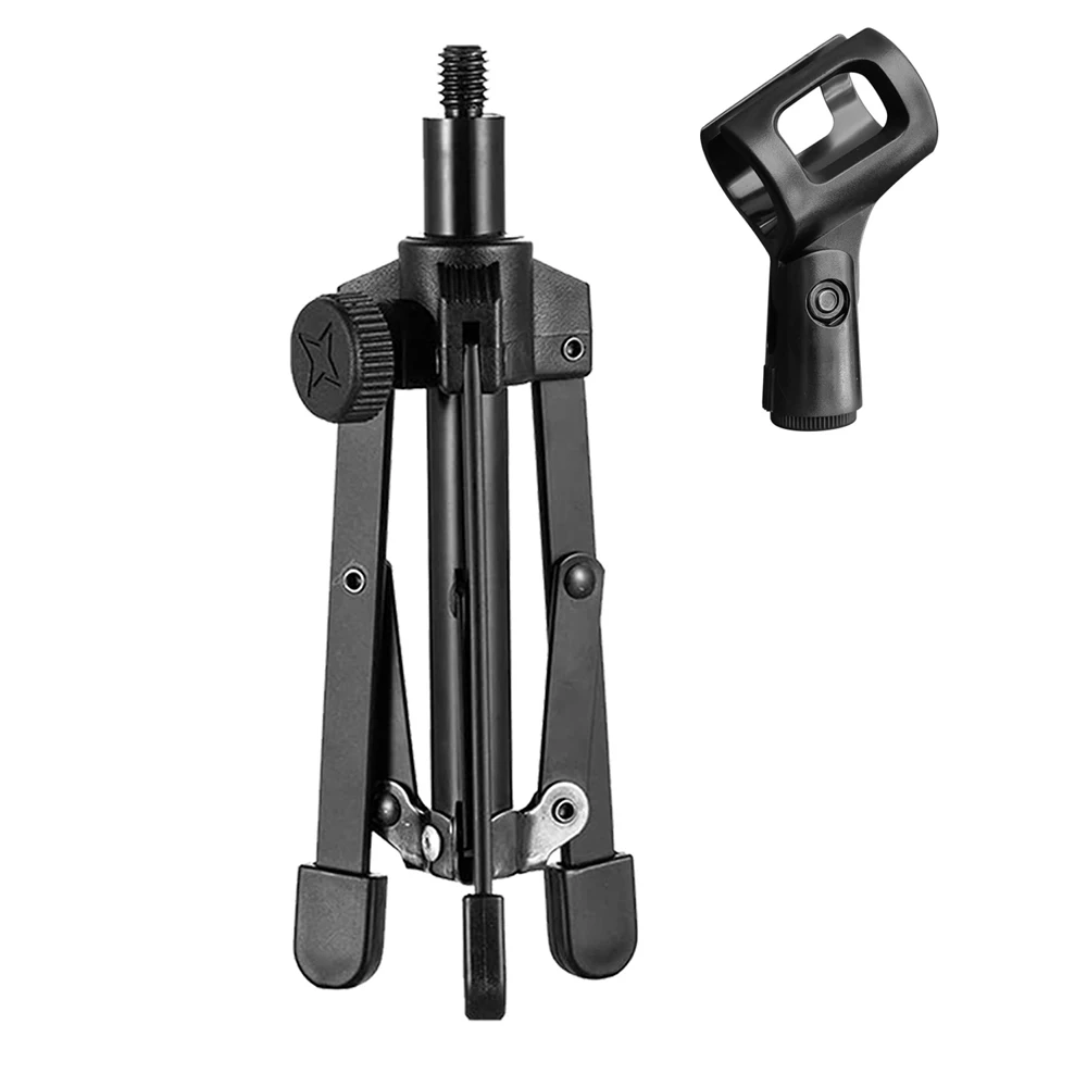 Microphone Stand Foldable Microphone Stand Desktop Tripod Mic Stand Holder Mini Mic Holder