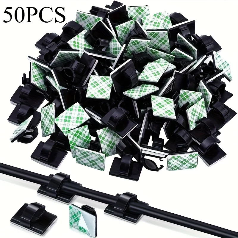 Durable Checkered Adhesive Cable Clips