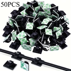 Durable Checkered Adhesive Cable Clips (50pcs)