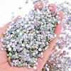 Bulk Wholesale Crystal AB Silver Bottom Glitter Loose Resin Non Hot Fix Rhinestones Cтраз Strass DIY Nails Art Decoration Y0038 2