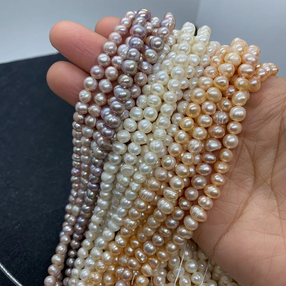 Natural 100 Real Freshwater Pearl Beads Round Shape Loose Pearl Beads