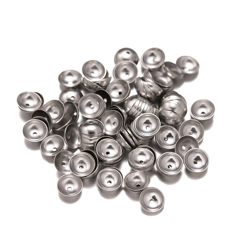 50 Stück Edelstahl Hohl perle End kappen Abstand halter für Armband Halskette Schmuck machen Handarbeiten DIY liefert Ergebnisse – Detail 3