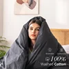 Washed Cotton Bed Linen Bedding Set 4 Pieces Bed Sheets Set Solid Color Comforter Cover Couple Queen King Size Bed Quilt Cover 4