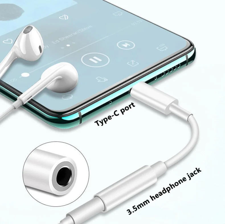 USB C-3.5mm 오디오 어댑터, USB C-헤드폰 잭 어댑터, Type C Aux 오디오 동글 케이블 코드 호환 가능. USB A to C 어댑터 포함