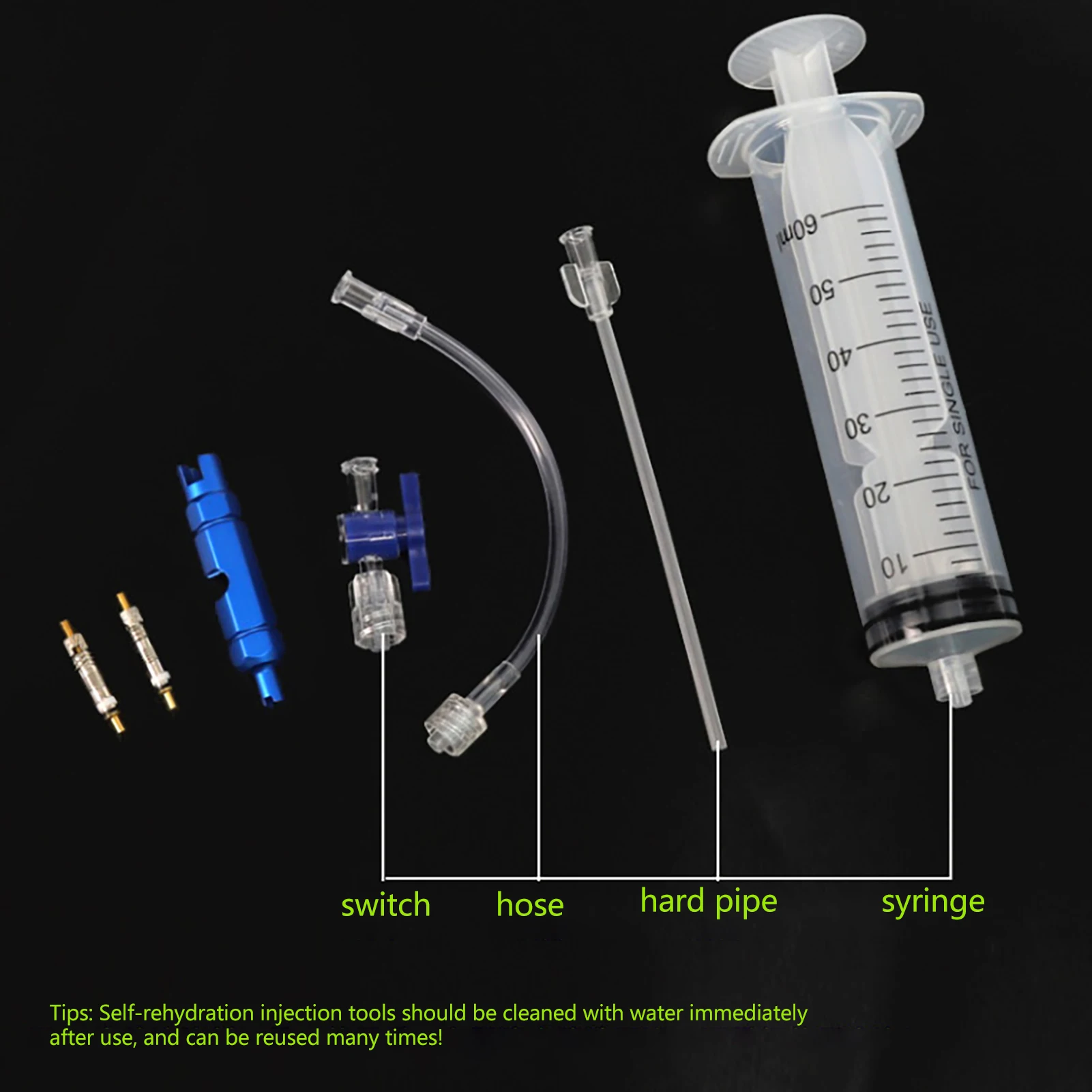 Injecteur de mastic d'opathie sans chambre à air, seringue et outil de  retrait de noyau de assujetPresta, kit de réparation, ensemble de seringue