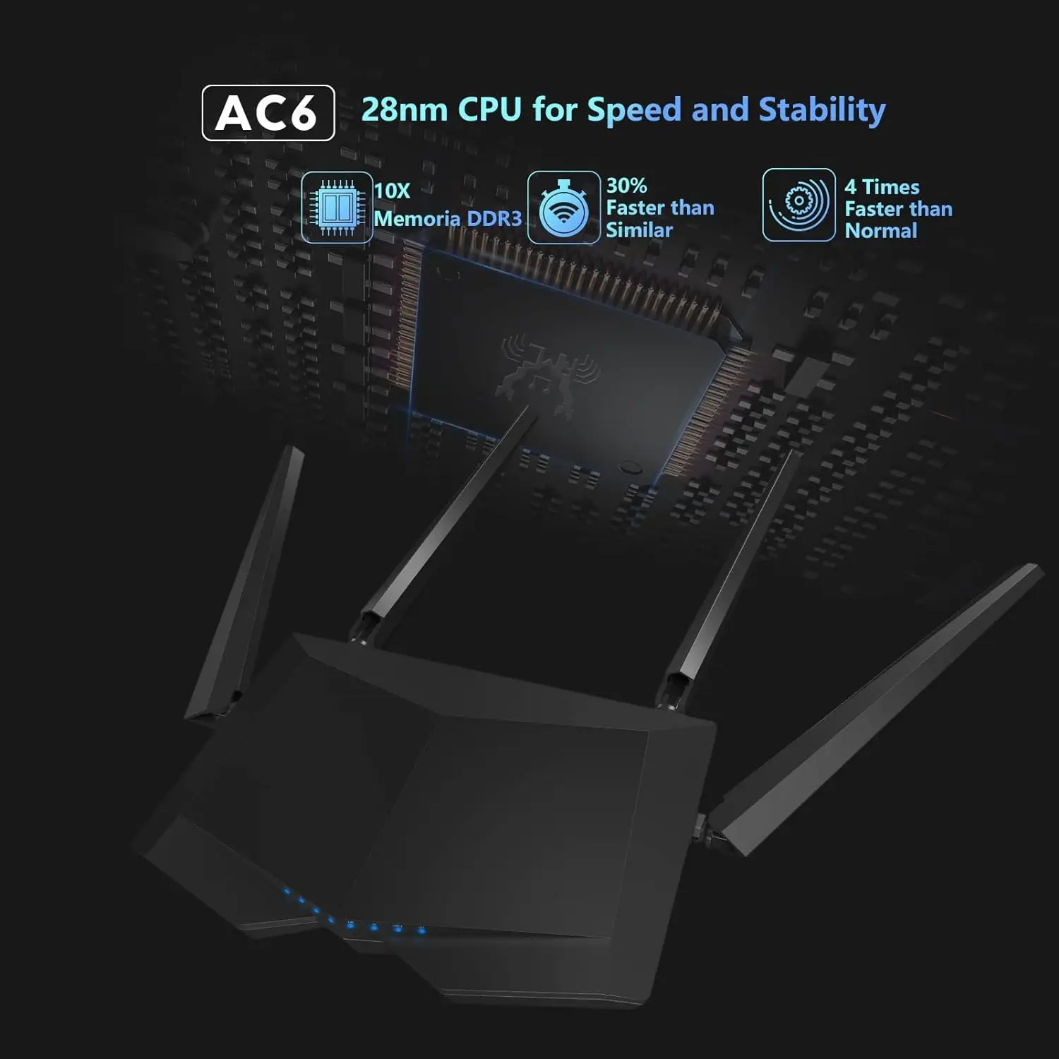 Roteador Wifi de Banda Dupla com Antenas Externas Repetidor Extensor de Alcance até 120 m² 24g 5ghz Tenda-ac1200 - Imagem 2