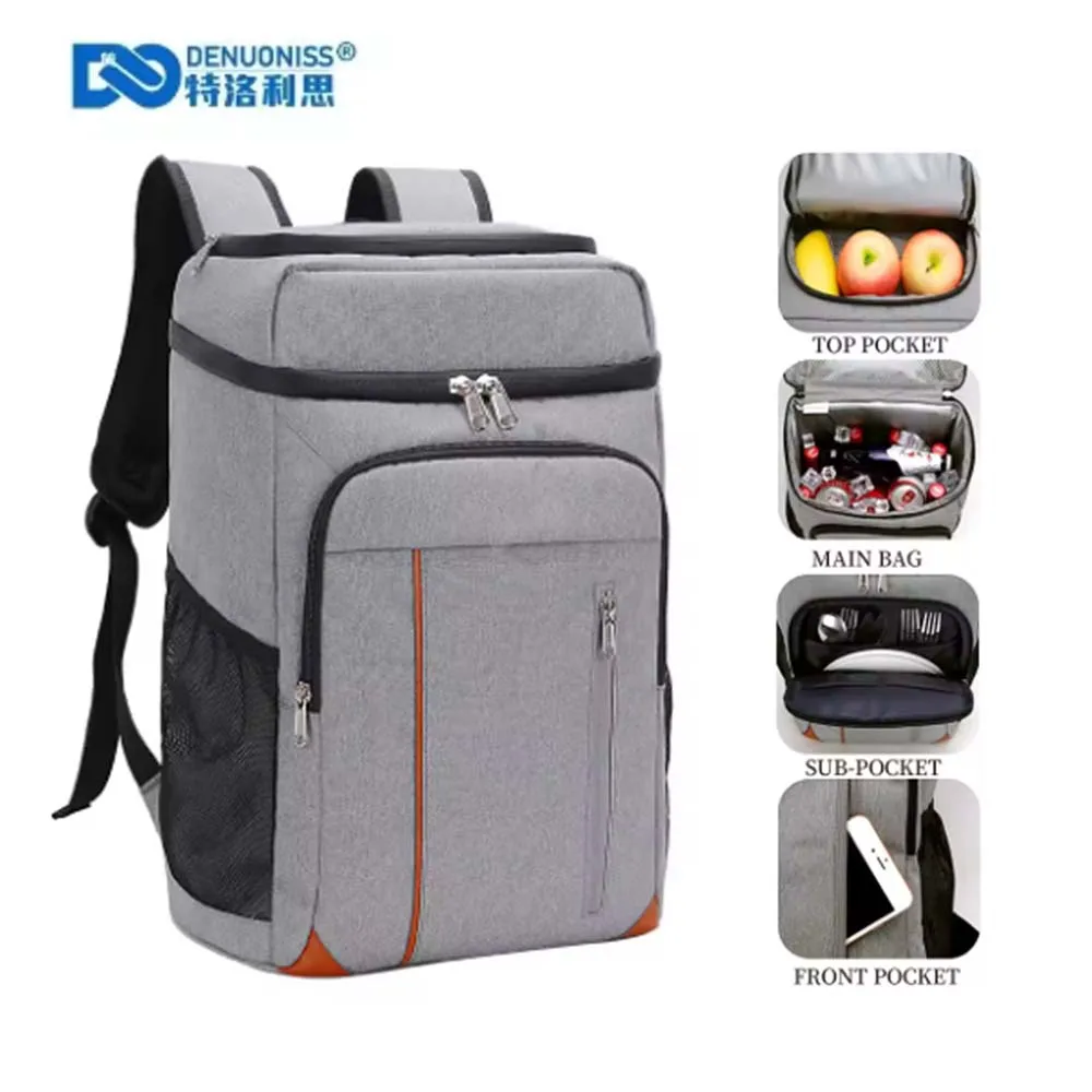 Grande borsa termica per il pranzo, a tenuta stagna, con tracolla, portatile, a prova di perdite, frigoriferi, borsa per picnic