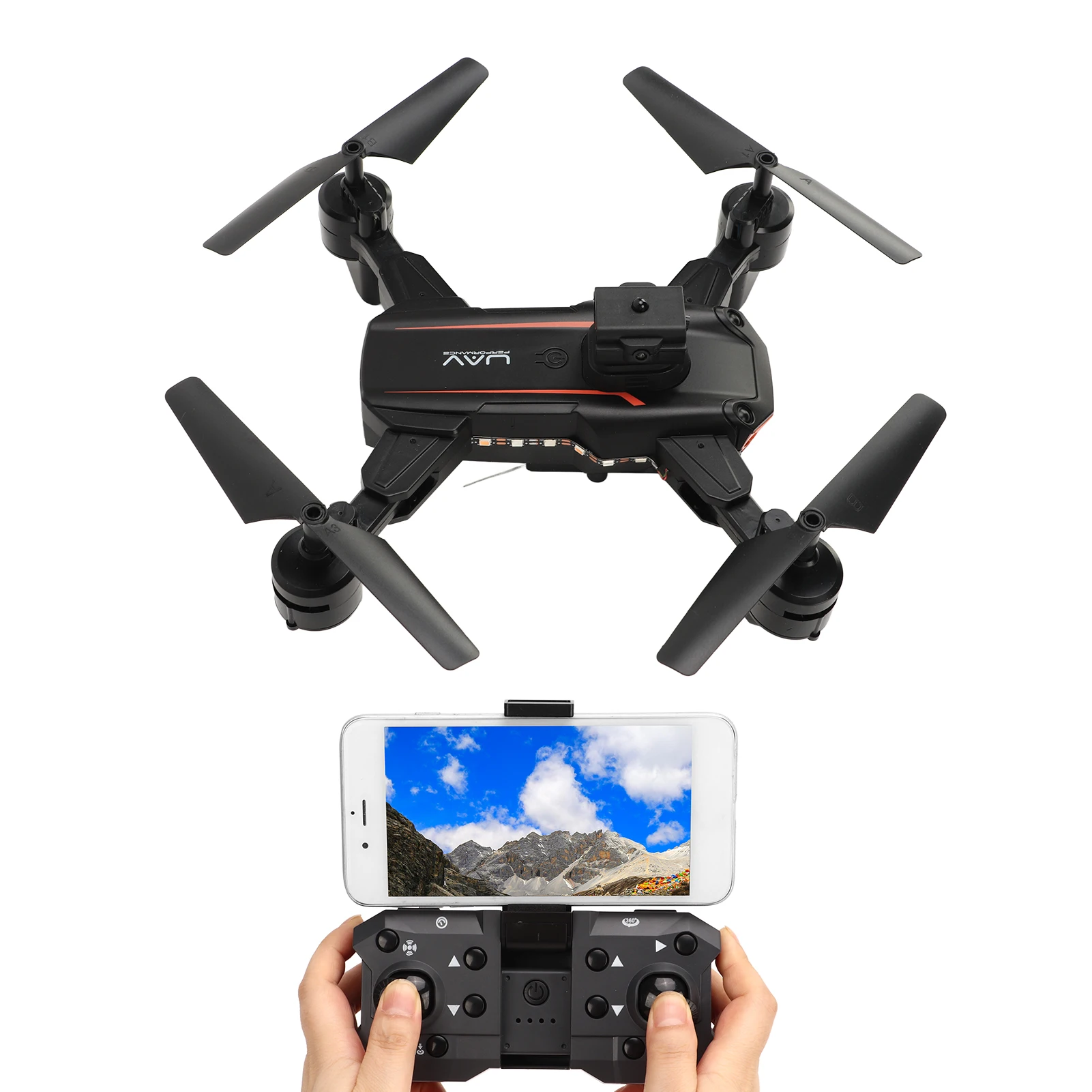 RC Drone RC Quadcopter Drone Optical Flow Positioning Hover Dual Camera Avoid Obstacles Stunt Roll 50 X Zoom for Photography