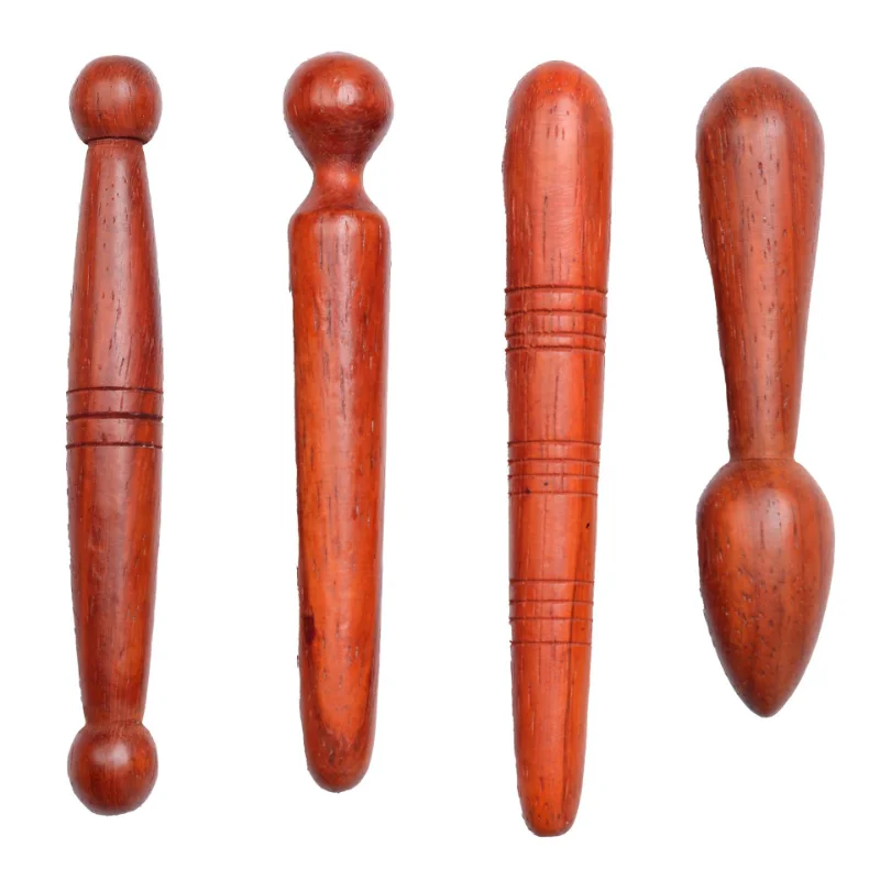 4pcs Wood Body Massage Tool Foot Reflexology Acupuncture Thai Massager Stick Therapy Meridians Scrap Lymphatic Health Care